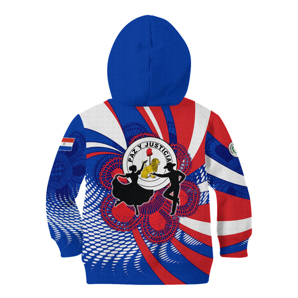 Paraguay Flag Day Kid Hoodie Patriotic Sunburst Traditional Ñandutí Lace