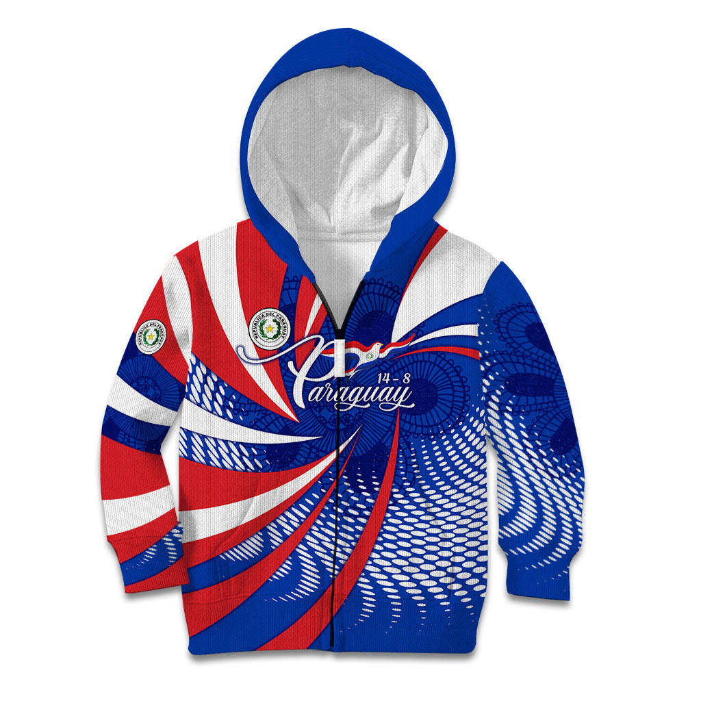 Paraguay Flag Day Kid Hoodie Patriotic Sunburst Traditional Ñandutí Lace