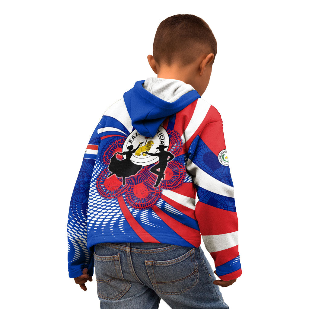 Paraguay Flag Day Kid Hoodie Patriotic Sunburst Traditional Ñandutí Lace