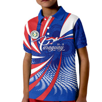 Paraguay Flag Day Kid Polo Shirt Patriotic Sunburst Traditional Ñandutí Lace