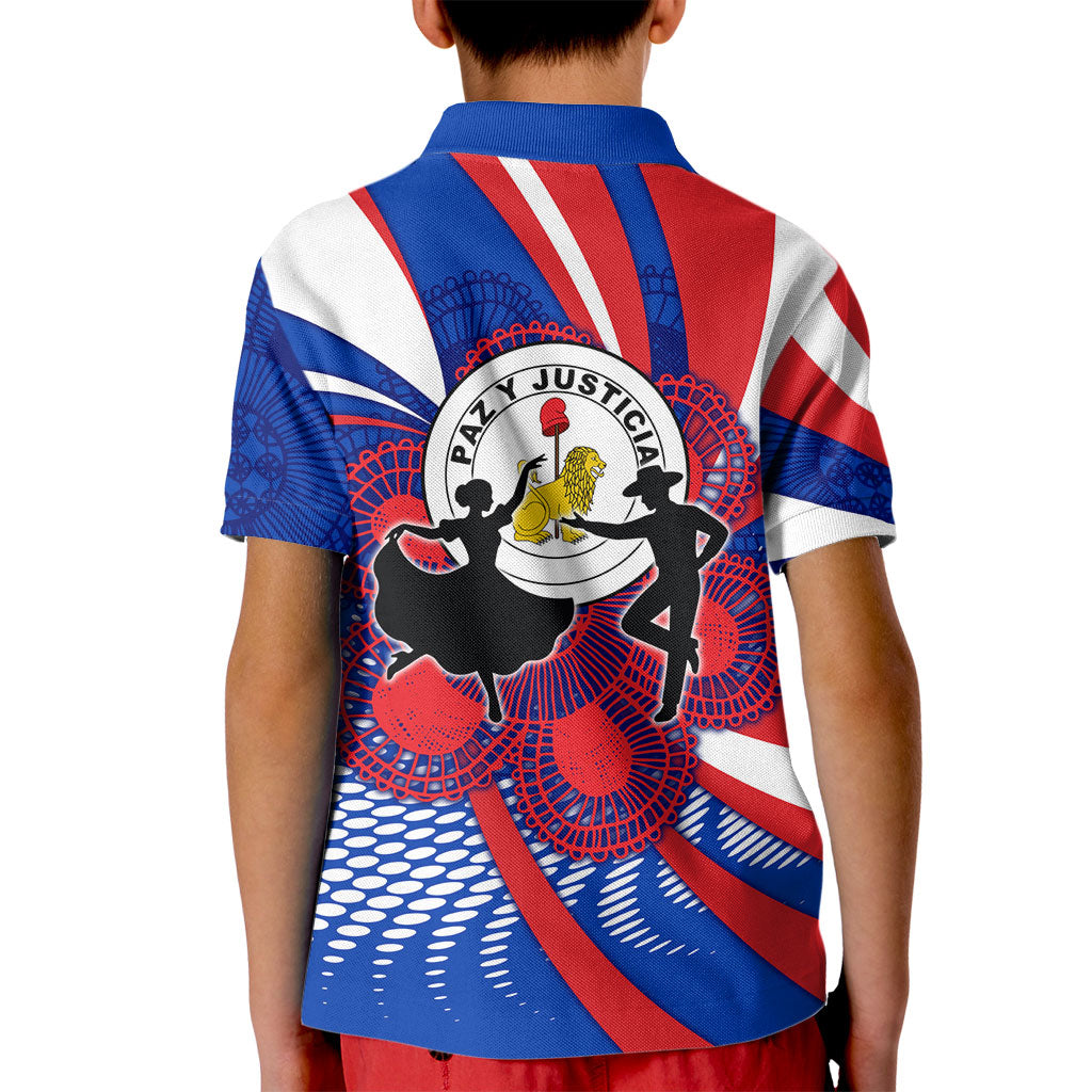 Paraguay Flag Day Kid Polo Shirt Patriotic Sunburst Traditional Ñandutí Lace