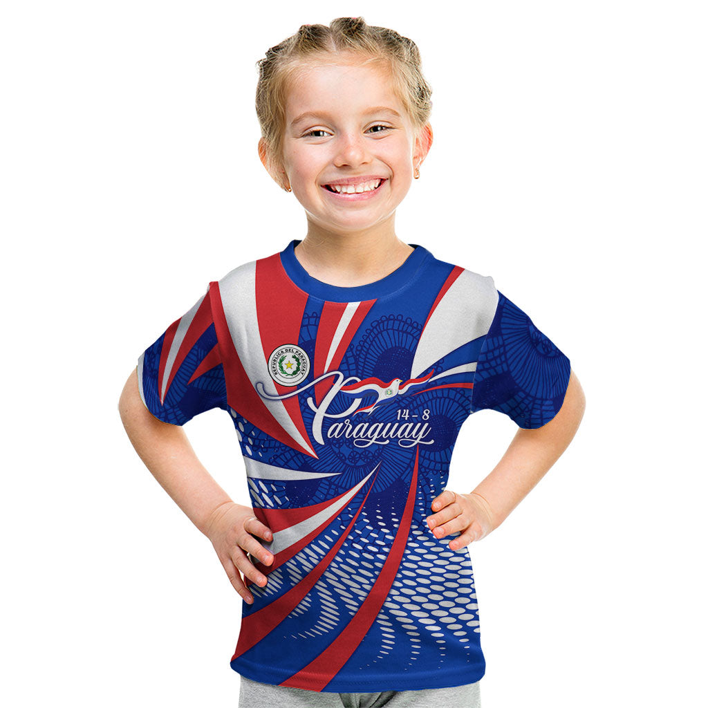 Paraguay Flag Day Kid T Shirt Patriotic Sunburst Traditional Ñandutí Lace
