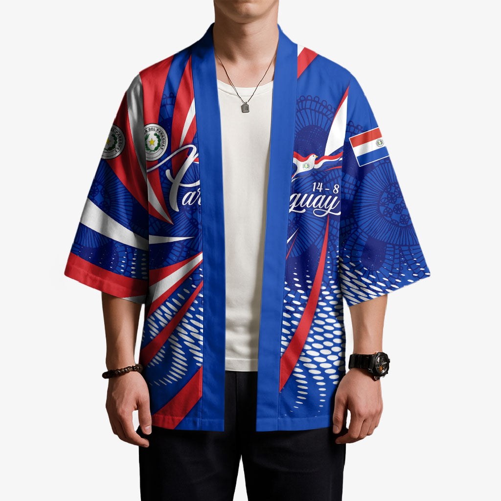 Paraguay Flag Day Kimono Patriotic Sunburst Traditional Ñandutí Lace