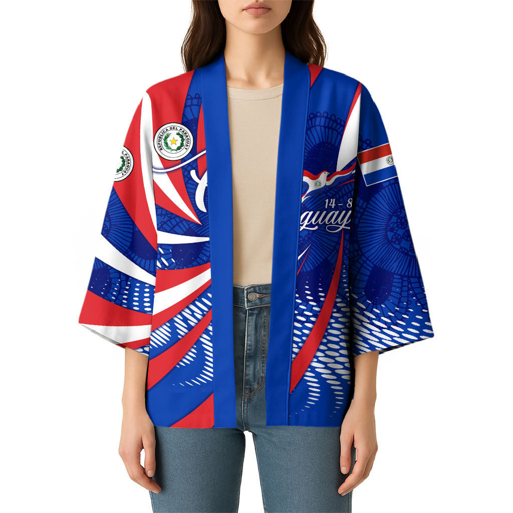 Paraguay Flag Day Kimono Patriotic Sunburst Traditional Ñandutí Lace