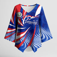 Paraguay Flag Day Kimono Sleeve Blouse Patriotic Sunburst Traditional Ñandutí Lace