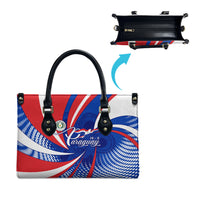 Paraguay Flag Day Leather Bag Patriotic Sunburst Traditional Ñandutí Lace