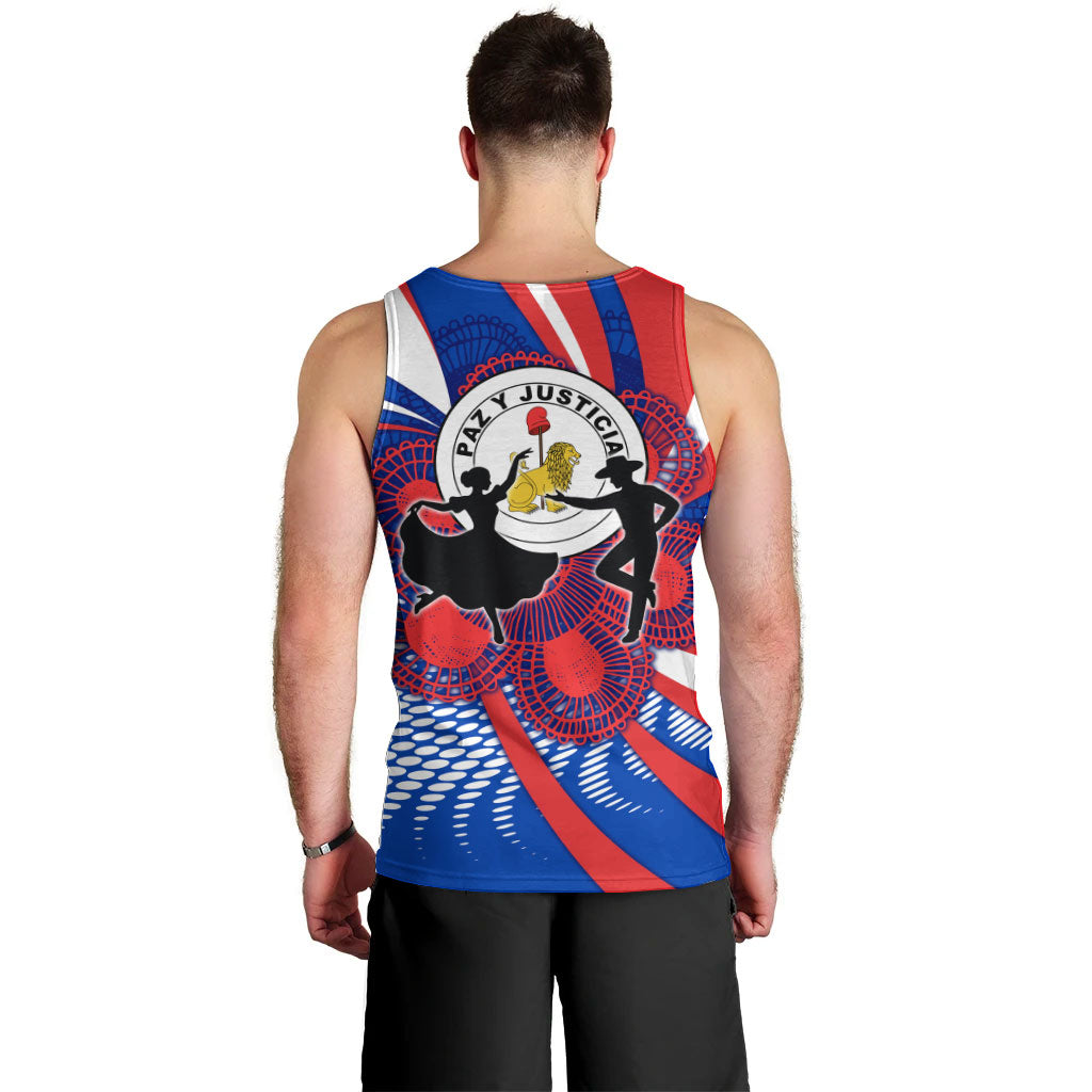 Paraguay Flag Day Men Tank Top Patriotic Sunburst Traditional Ñandutí Lace