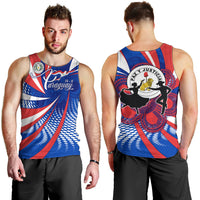 Paraguay Flag Day Men Tank Top Patriotic Sunburst Traditional Ñandutí Lace
