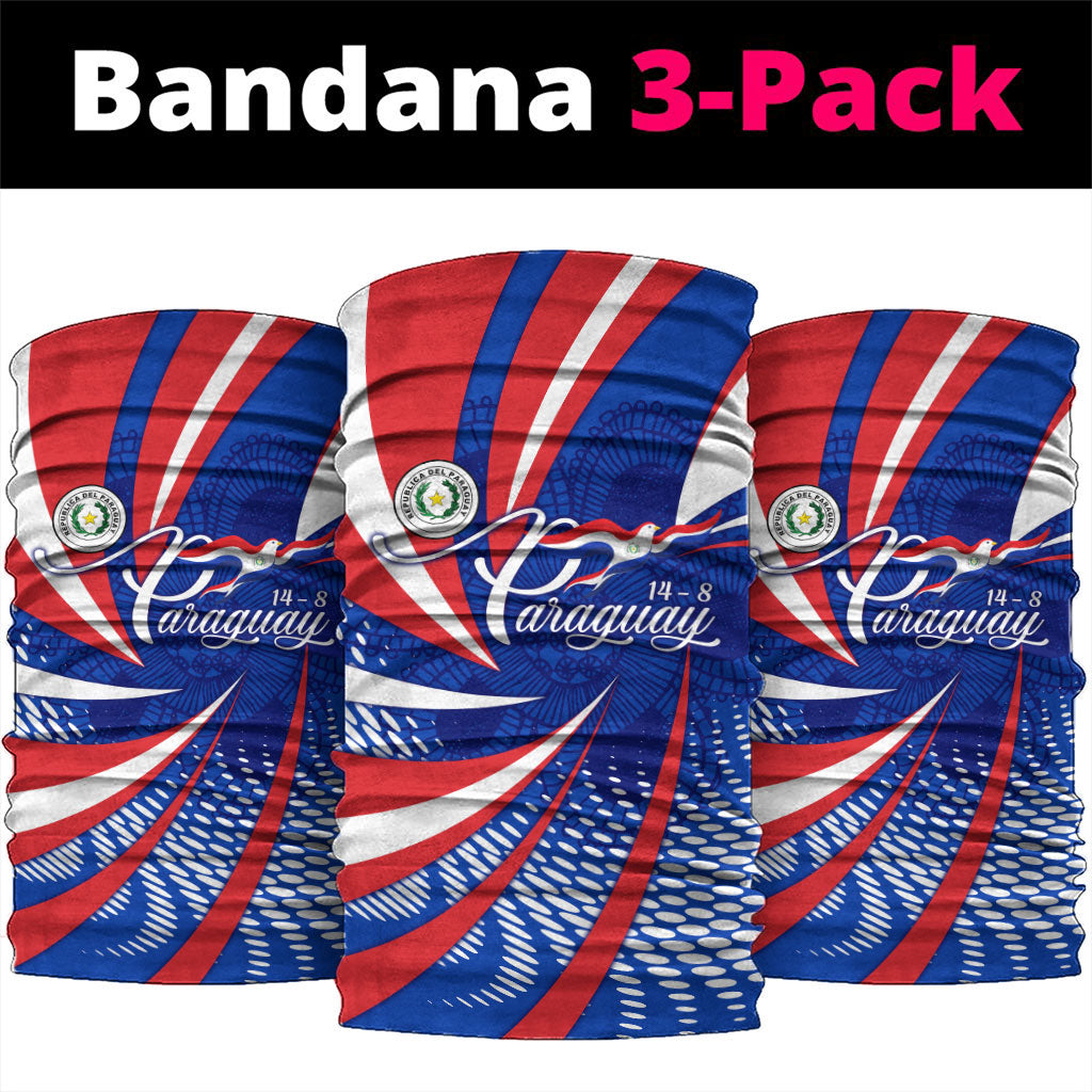 Paraguay Flag Day Neck Gaiter Patriotic Sunburst Traditional Ñandutí Lace