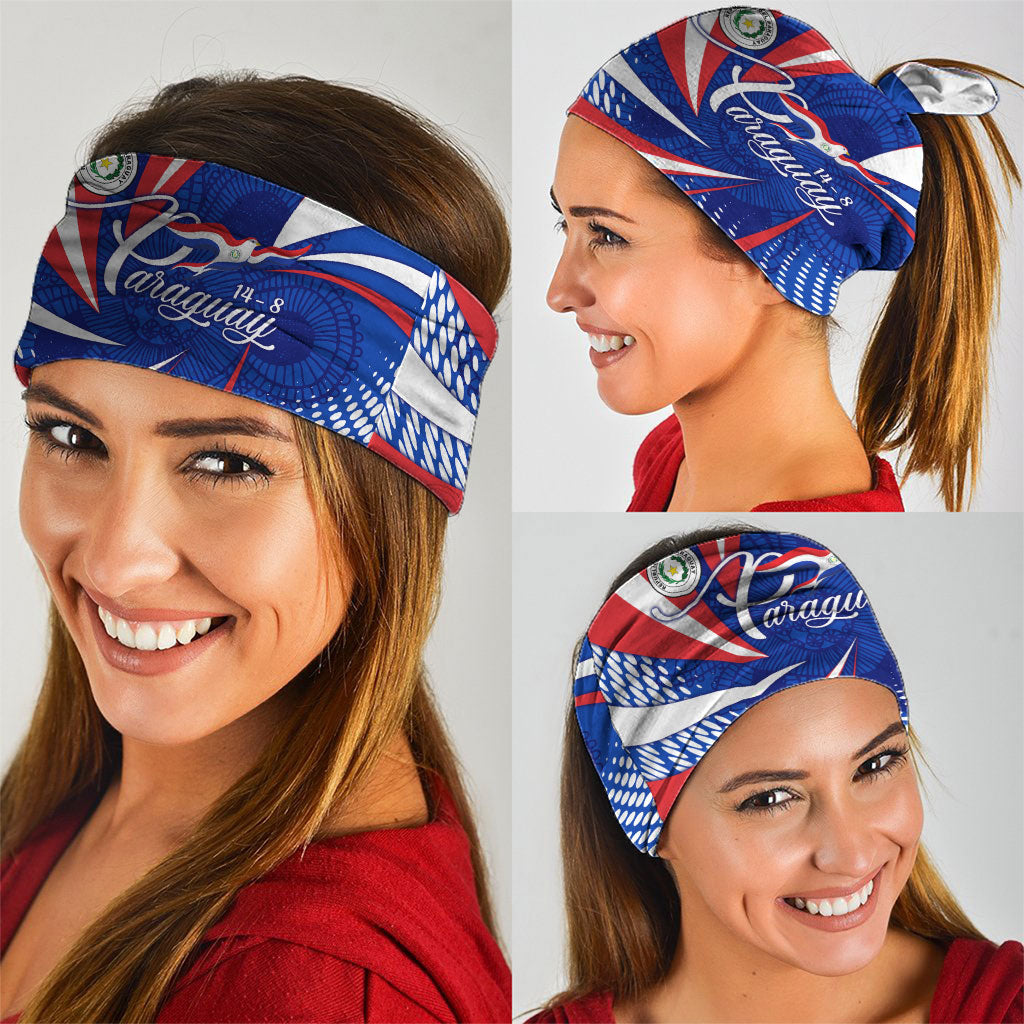 Paraguay Flag Day Neck Gaiter Patriotic Sunburst Traditional Ñandutí Lace