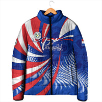 Paraguay Flag Day Padded Jacket Patriotic Sunburst Traditional Ñandutí Lace