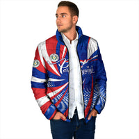 Paraguay Flag Day Padded Jacket Patriotic Sunburst Traditional Ñandutí Lace