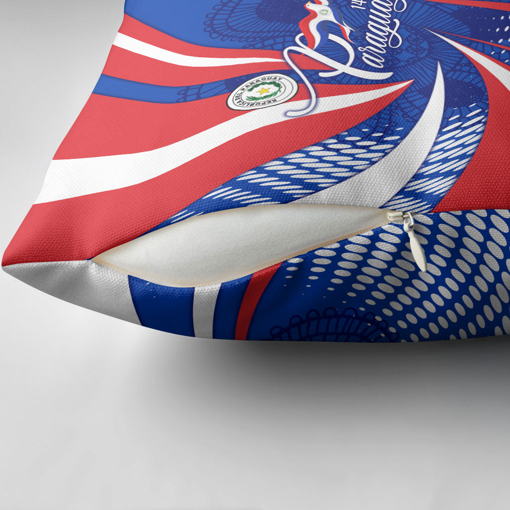 Paraguay Flag Day Pillow Cover Patriotic Sunburst Traditional Ñandutí Lace