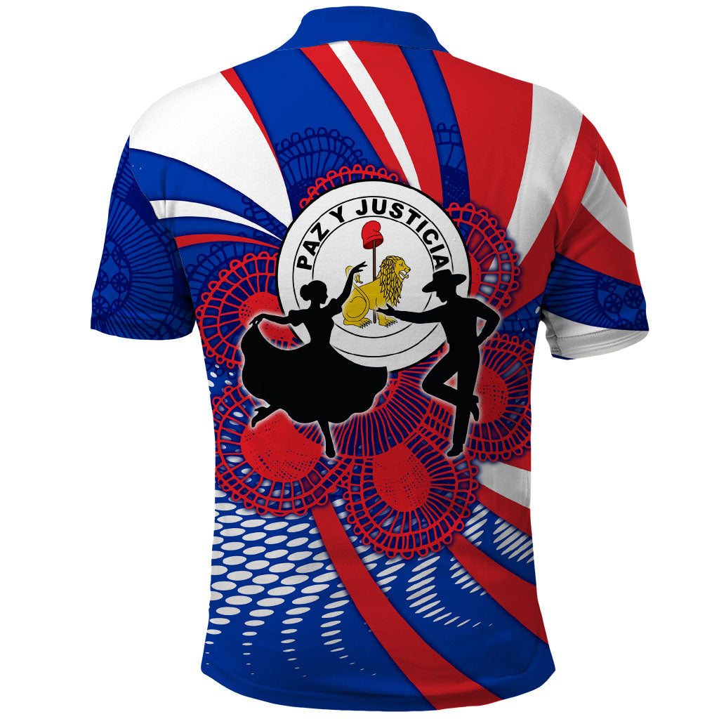Paraguay Flag Day Polo Shirt Patriotic Sunburst Traditional Ñandutí Lace