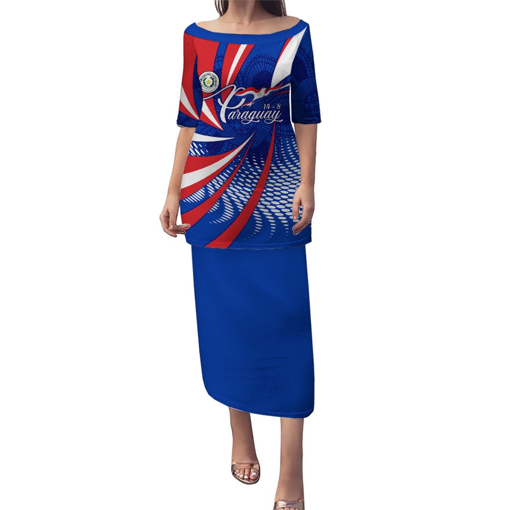 Paraguay Flag Day Puletasi Patriotic Sunburst Traditional Ñandutí Lace