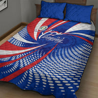 Paraguay Flag Day Quilt Bed Set Patriotic Sunburst Traditional Ñandutí Lace
