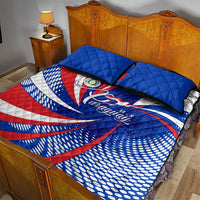 Paraguay Flag Day Quilt Bed Set Patriotic Sunburst Traditional Ñandutí Lace