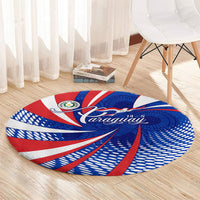 Paraguay Flag Day Round Carpet Patriotic Sunburst Traditional Ñandutí Lace