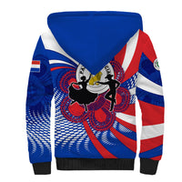 Paraguay Flag Day Sherpa Hoodie Patriotic Sunburst Traditional Ñandutí Lace