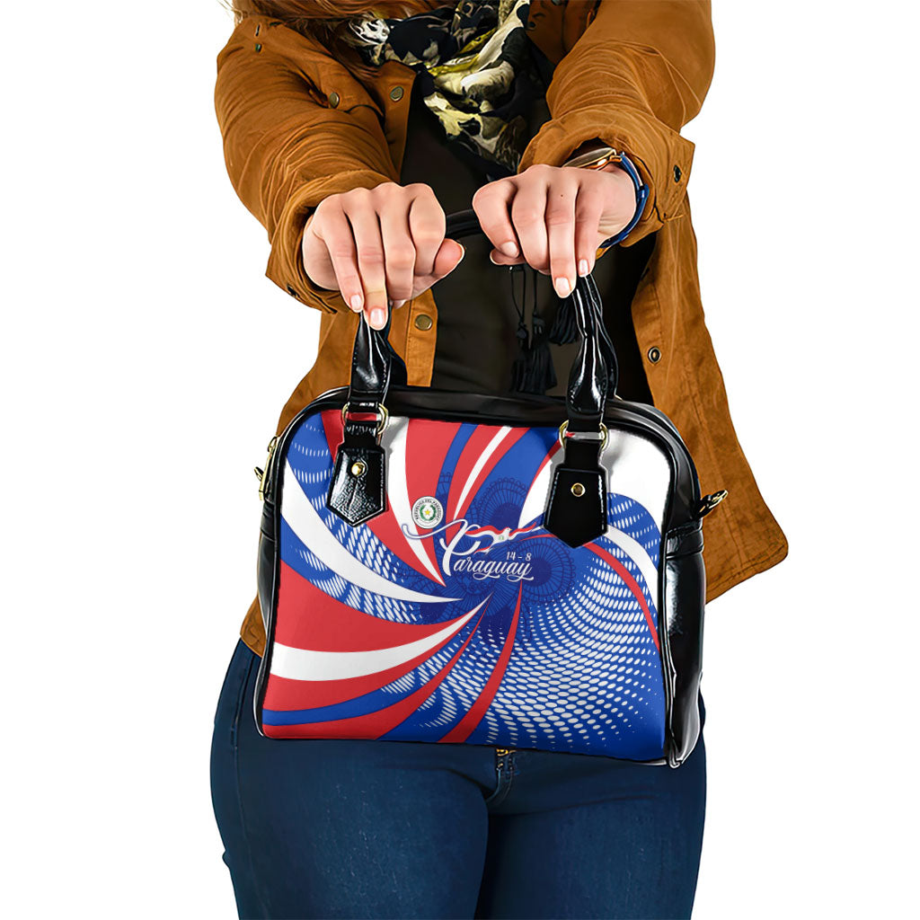Paraguay Flag Day Shoulder Handbag Patriotic Sunburst Traditional Ñandutí Lace