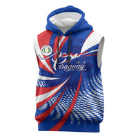 Paraguay Flag Day Sleeveless Hoodie Patriotic Sunburst Traditional Ñandutí Lace