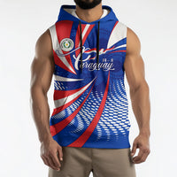 Paraguay Flag Day Sleeveless Hoodie Patriotic Sunburst Traditional Ñandutí Lace