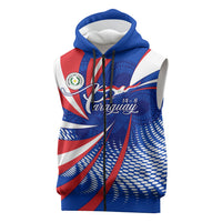 Paraguay Flag Day Sleeveless Zip Hoodie Patriotic Sunburst Traditional Ñandutí Lace
