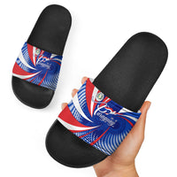Paraguay Flag Day Slide Sandals Patriotic Sunburst Traditional Ñandutí Lace