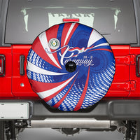Paraguay Flag Day Spare Tire Cover Patriotic Sunburst Traditional Ñandutí Lace