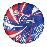 Paraguay Flag Day Spare Tire Cover Patriotic Sunburst Traditional Ñandutí Lace