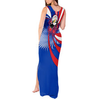 Paraguay Flag Day Tank Maxi Dress Patriotic Sunburst Traditional Ñandutí Lace