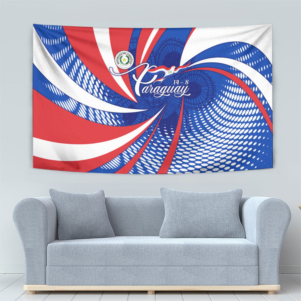 Paraguay Flag Day Tapestry Patriotic Sunburst Traditional Ñandutí Lace