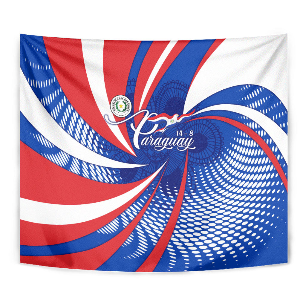Paraguay Flag Day Tapestry Patriotic Sunburst Traditional Ñandutí Lace
