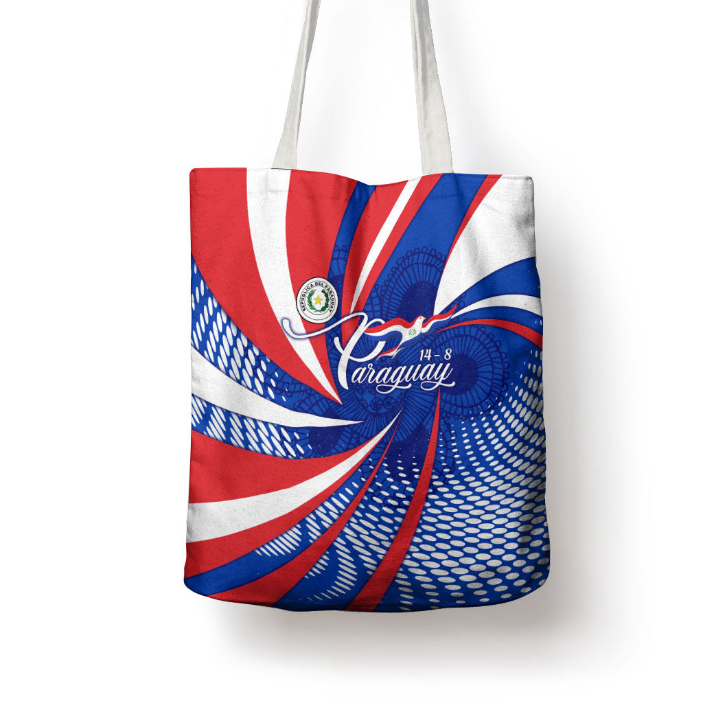 Paraguay Flag Day Tote Bag Patriotic Sunburst Traditional Ñandutí Lace