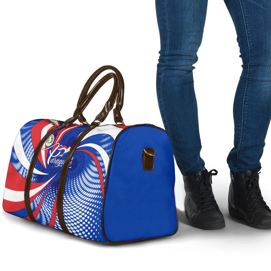 Paraguay Flag Day Travel Bag Patriotic Sunburst Traditional Ñandutí Lace