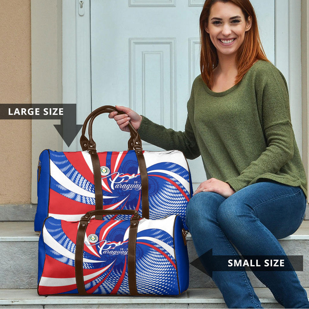 Paraguay Flag Day Travel Bag Patriotic Sunburst Traditional Ñandutí Lace