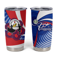 Paraguay Flag Day Tumbler Cup Patriotic Sunburst Traditional Ñandutí Lace