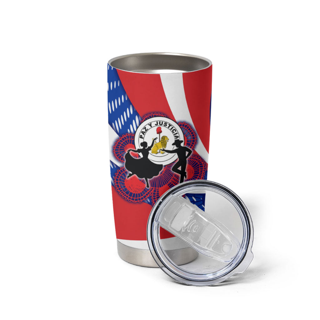 Paraguay Flag Day Tumbler Cup Patriotic Sunburst Traditional Ñandutí Lace