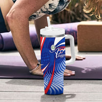 Paraguay Flag Day Tumbler With Handle Patriotic Sunburst Traditional Ñandutí Lace