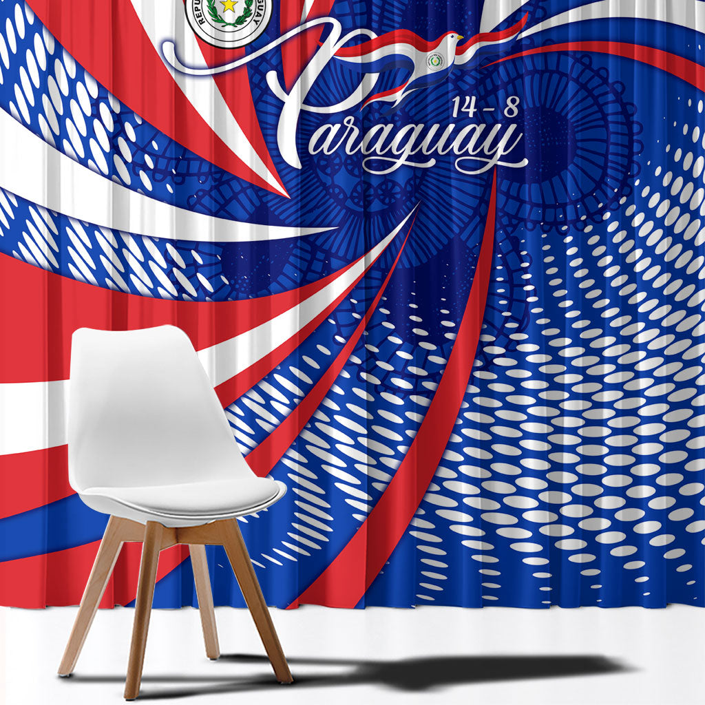 Paraguay Flag Day Window Curtain Patriotic Sunburst Traditional Ñandutí Lace