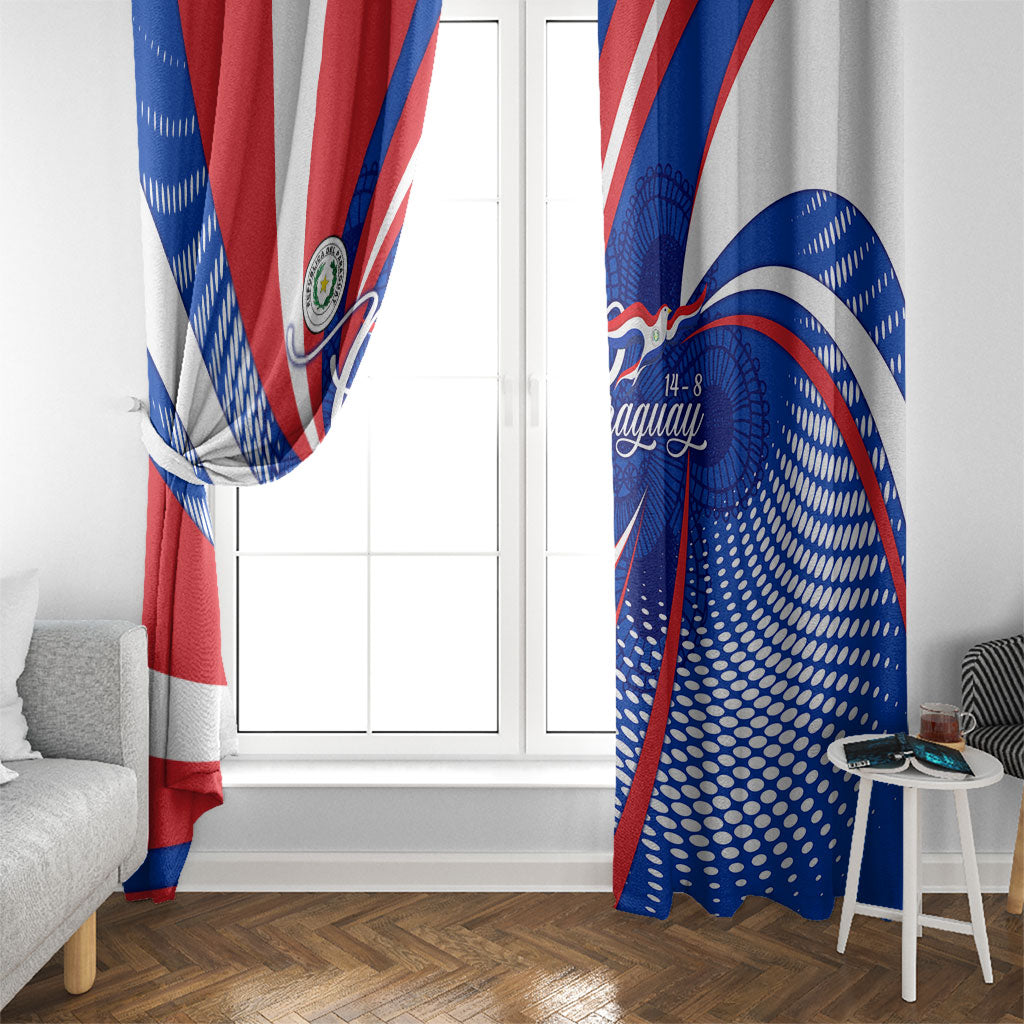 Paraguay Flag Day Window Curtain Patriotic Sunburst Traditional Ñandutí Lace