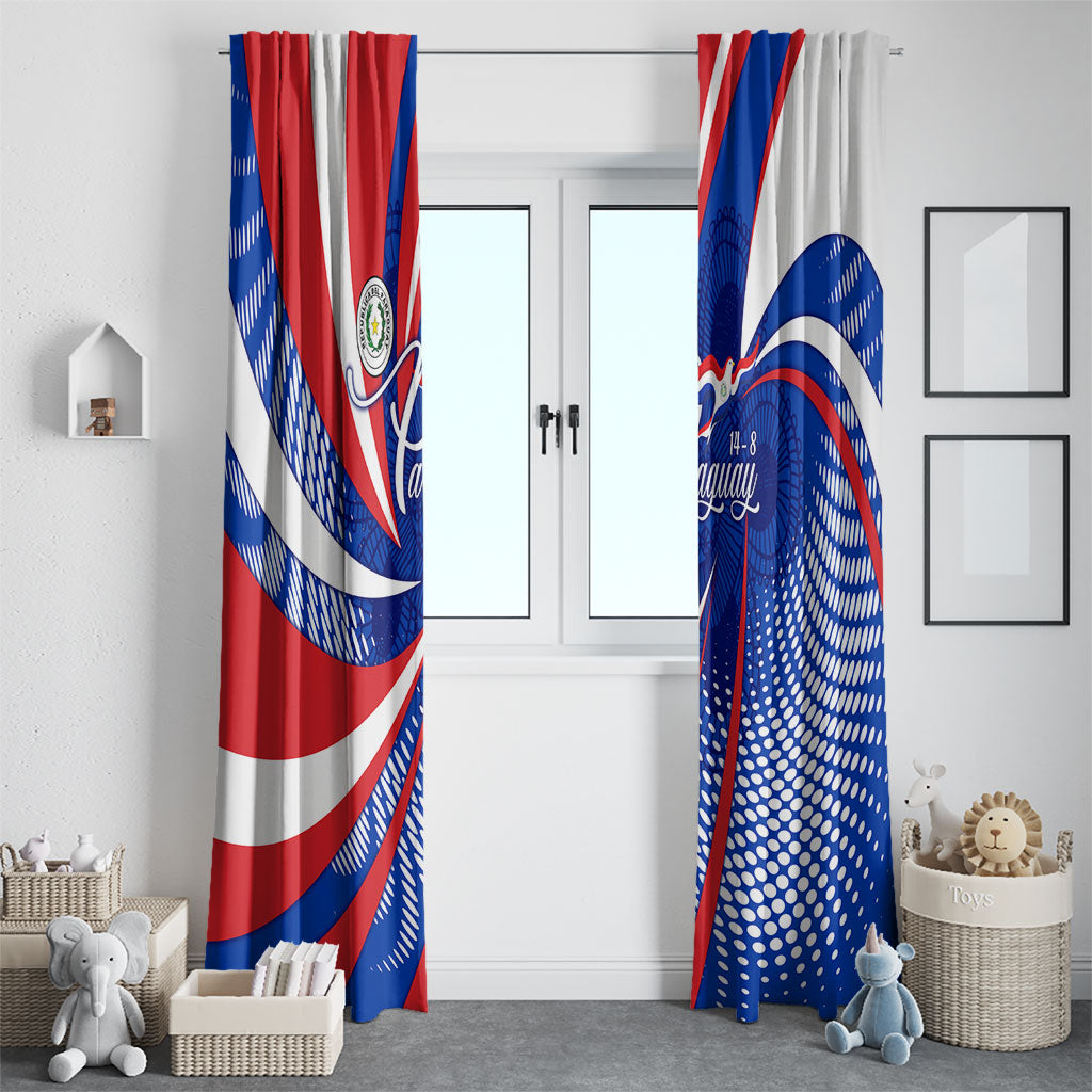 Paraguay Flag Day Window Curtain Patriotic Sunburst Traditional Ñandutí Lace