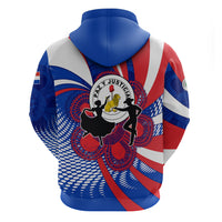 Paraguay Flag Day Zip Hoodie Patriotic Sunburst Traditional Ñandutí Lace