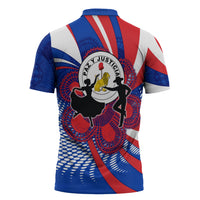 Paraguay Flag Day Zipper Polo Shirt Patriotic Sunburst Traditional Ñandutí Lace