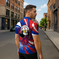 Paraguay Flag Day Zipper Polo Shirt Patriotic Sunburst Traditional Ñandutí Lace