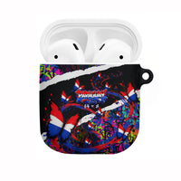 Paraguay Flag Day AirPods Case Colorful Graffiti Map Butterflies
