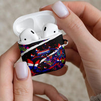 Paraguay Flag Day AirPods Case Colorful Graffiti Map Butterflies