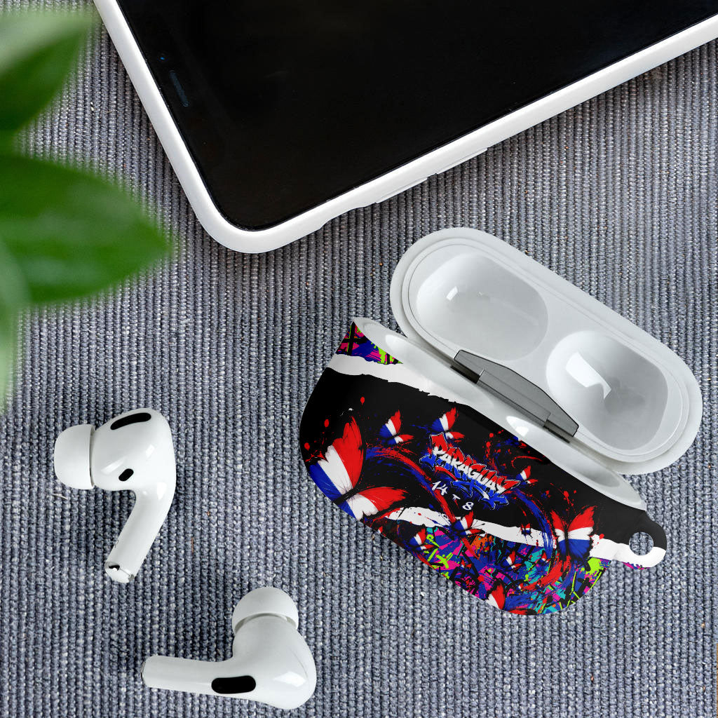 Paraguay Flag Day AirPods Case Colorful Graffiti Map Butterflies
