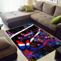 Paraguay Flag Day Area Rug Colorful Graffiti Map Butterflies