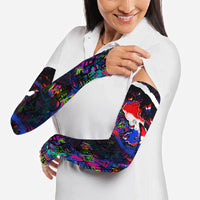 Paraguay Flag Day Arm Sleeves Colorful Graffiti Map Butterflies